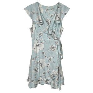 Free People Floral Ruffle Wrap Mini Dress Size Small